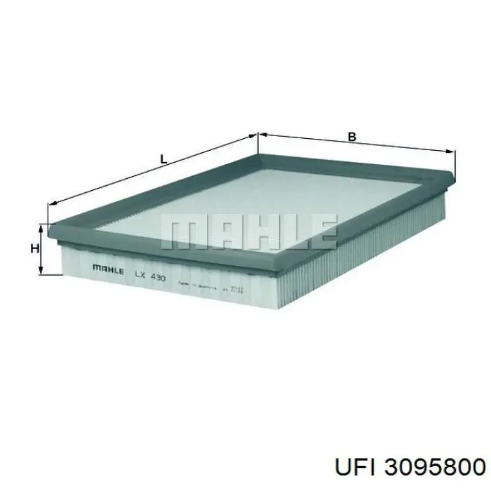 Filtr powietrza UFI 3095800 cena, od 7,79 USD