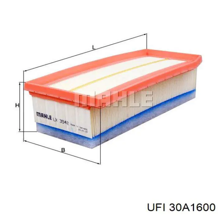 Do koszyka 30A1600 UFI Filtr powietrza