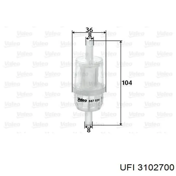 Filtr paliwa UFI 3102700 cena, od 4,54 USD