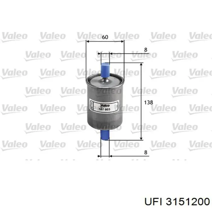 Filtr paliwa UFI 3151200 cena, od 9,78 USD