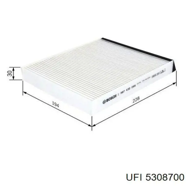 Do koszyka 5308700 UFI Filtr kabiny