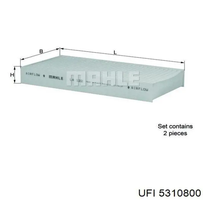 Do koszyka 5310800 UFI Filtr kabiny