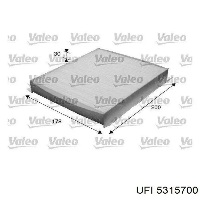 Do koszyka 5315700 UFI Filtr kabiny