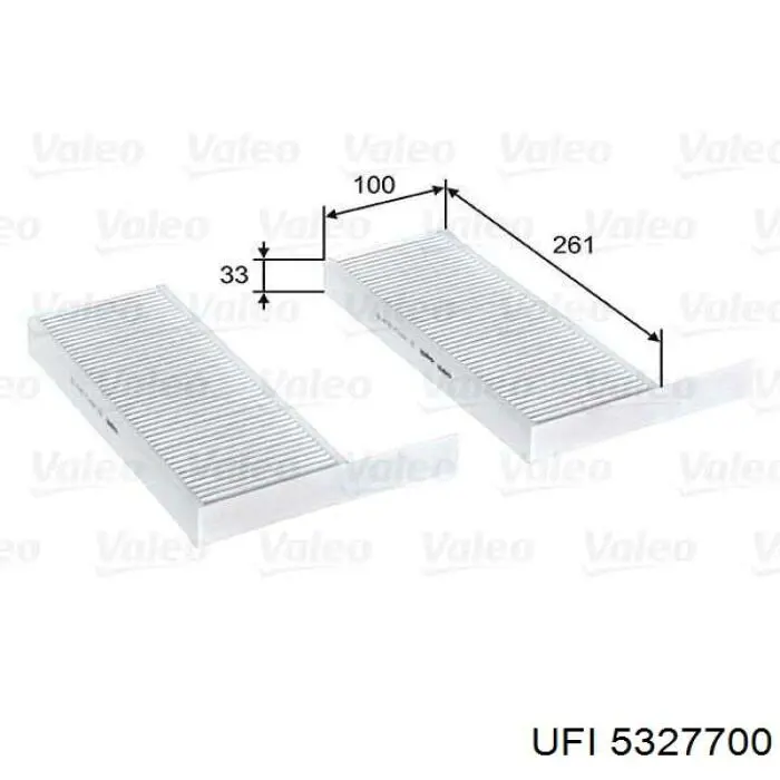 Filtr kabiny UFI 5327700 cena, od 8,76 USD