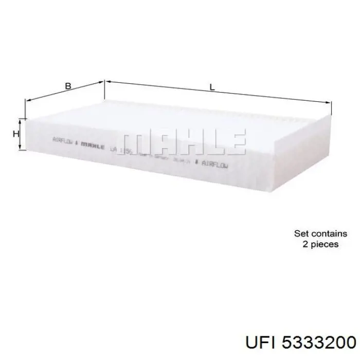 5333200 UFI Filtr kabiny