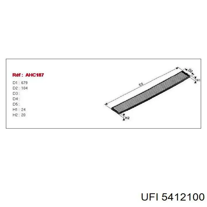 Do koszyka 5412100 UFI Filtr kabiny