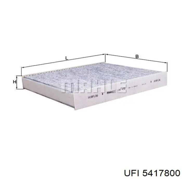 Do koszyka 5417800 UFI Filtr kabiny