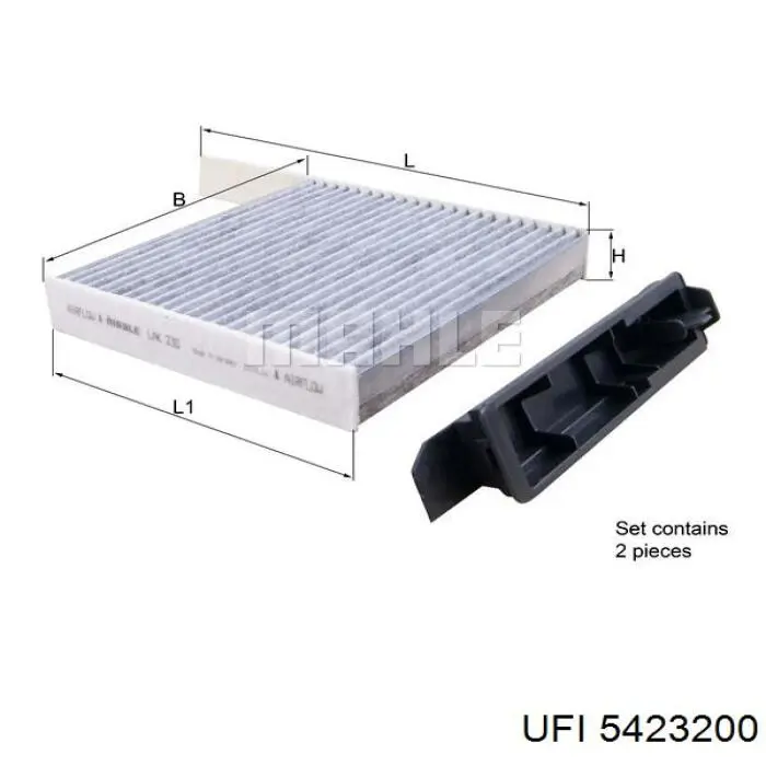 Filtr kabiny UFI 5423200 cena, od 10,75 USD