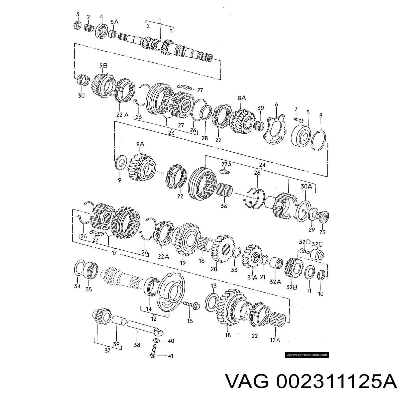 002311125A VAG łożysko wału sprzęgłowego skrzyni biegów