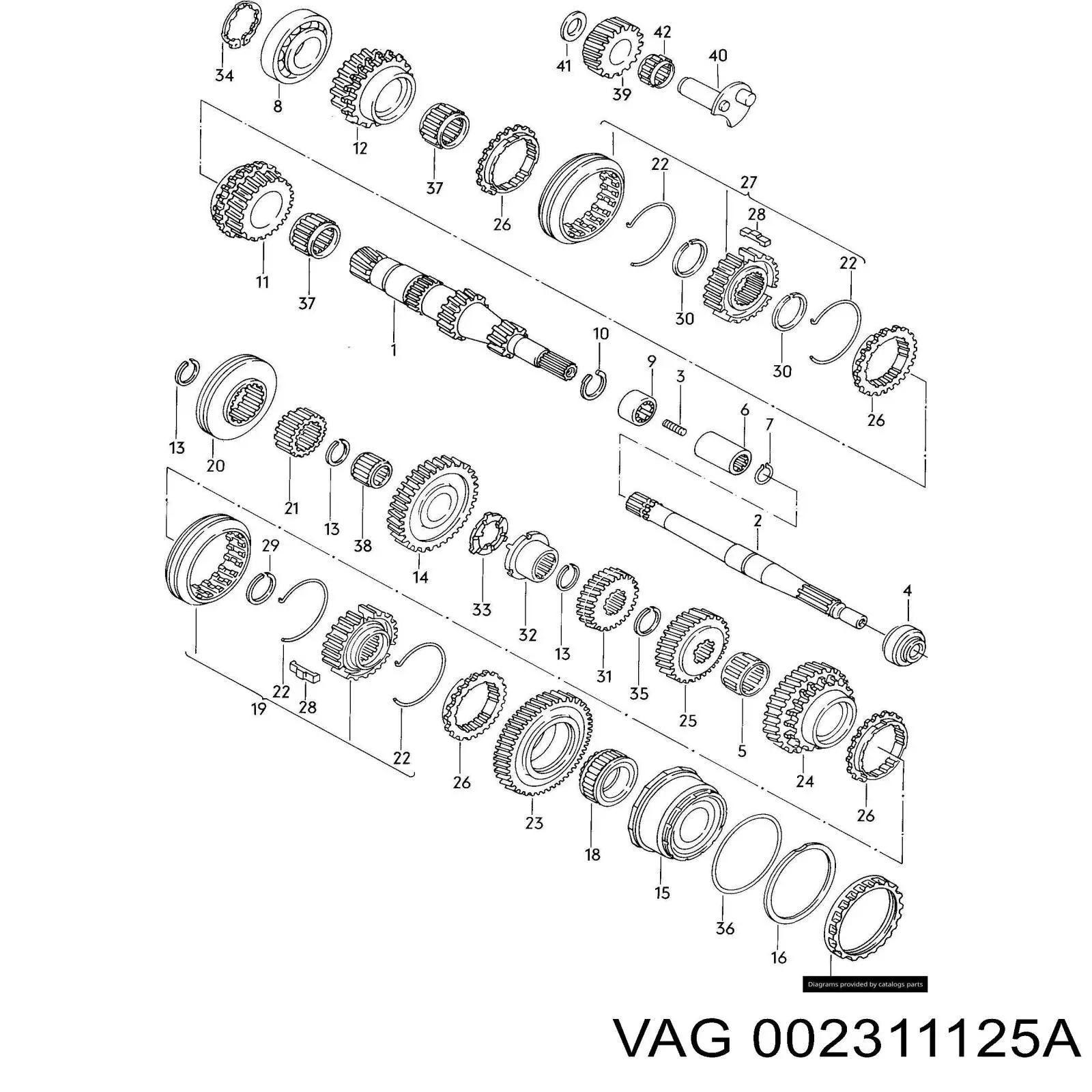Łożysko wału sprzęgłowego skrzyni biegów VAG 002311125A cena, od 12,69 USD