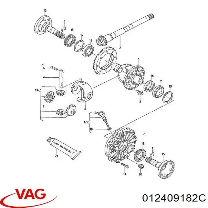 Koło zębate prędkościomierza napędzające Audi A4 B5 (8D2)