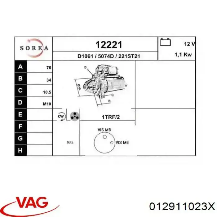 Do koszyka 012911023X VAG Rozrusznik