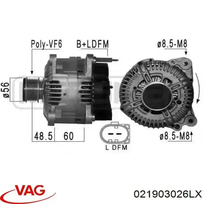 Do koszyka 021903026LX VAG Alternator
