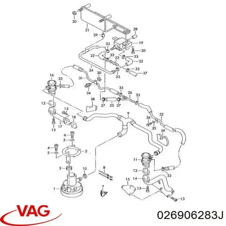 Zawór elektromagnetyczny sterowania klapą powietrza wtórnego VAG 026906283J cena, od 50,32 USD