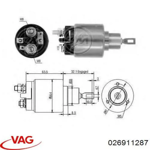 026911287 VAG Elektromagnes rozrusznika