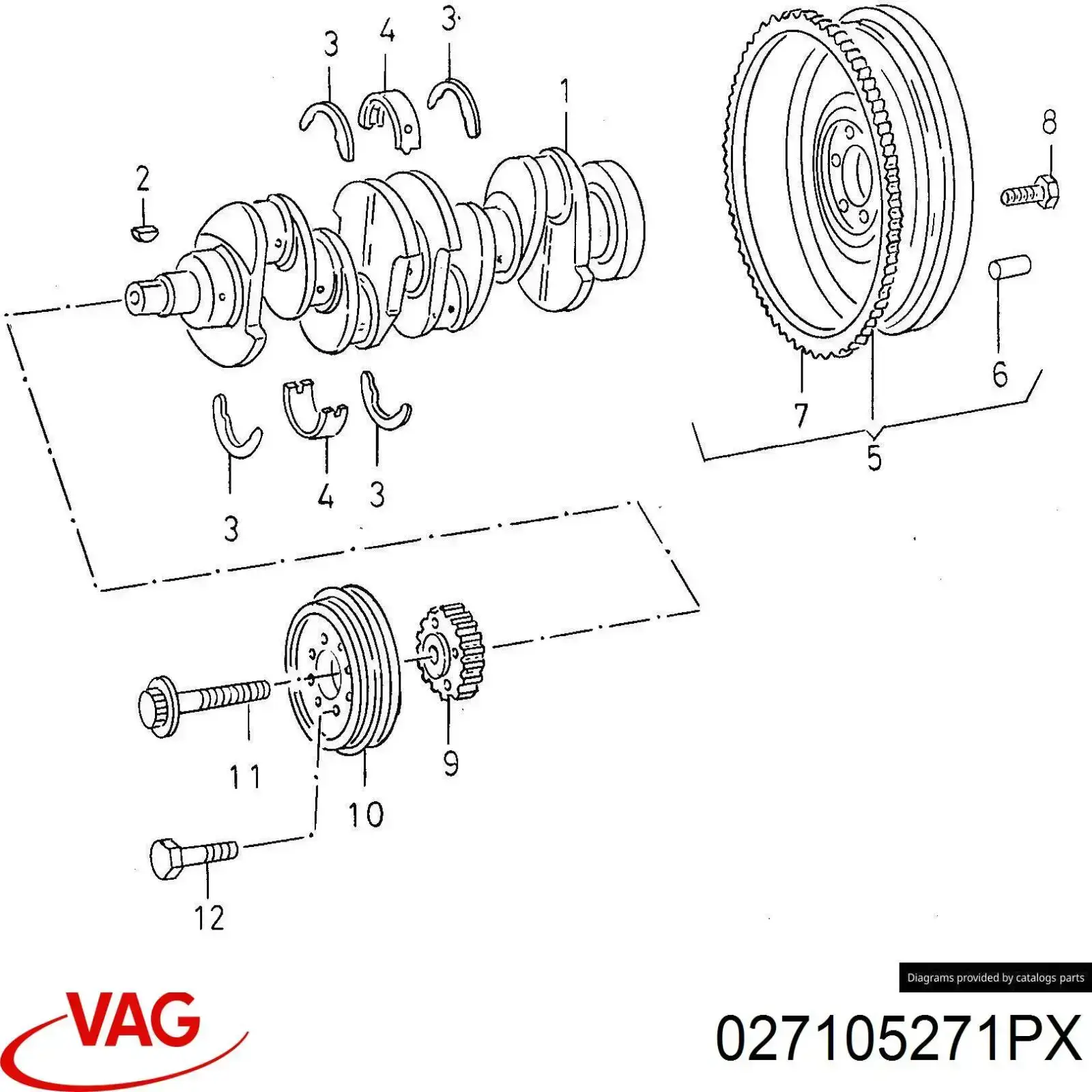 Koło zamachowe silnika VAG 027105271PX cena, od 42,63 USD