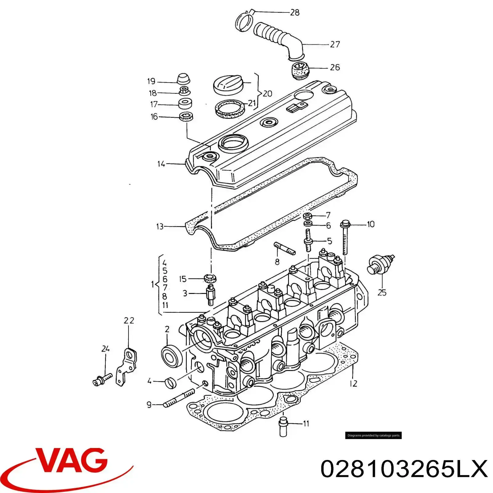 Głowica cylindrów VAG 028103265LX cena, od 614,94 USD