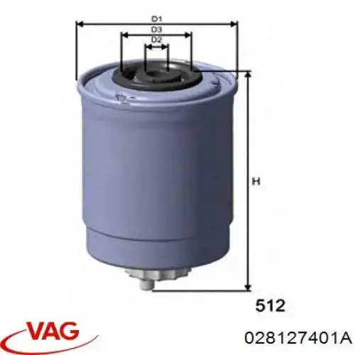 Filtr paliwa VAG 028127401A cena, od 14,80 USD