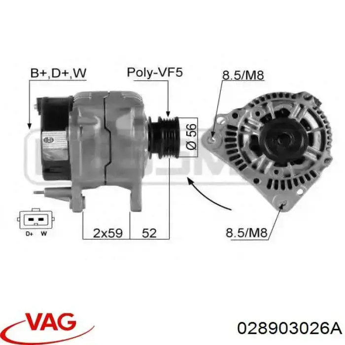 Alternator 028903026A VAG