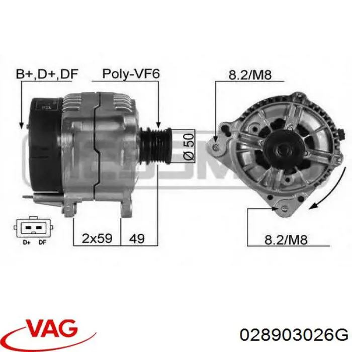 Do koszyka 028903026G VAG Alternator