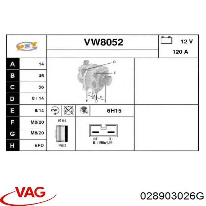 Do koszyka 028903026G VAG Alternator