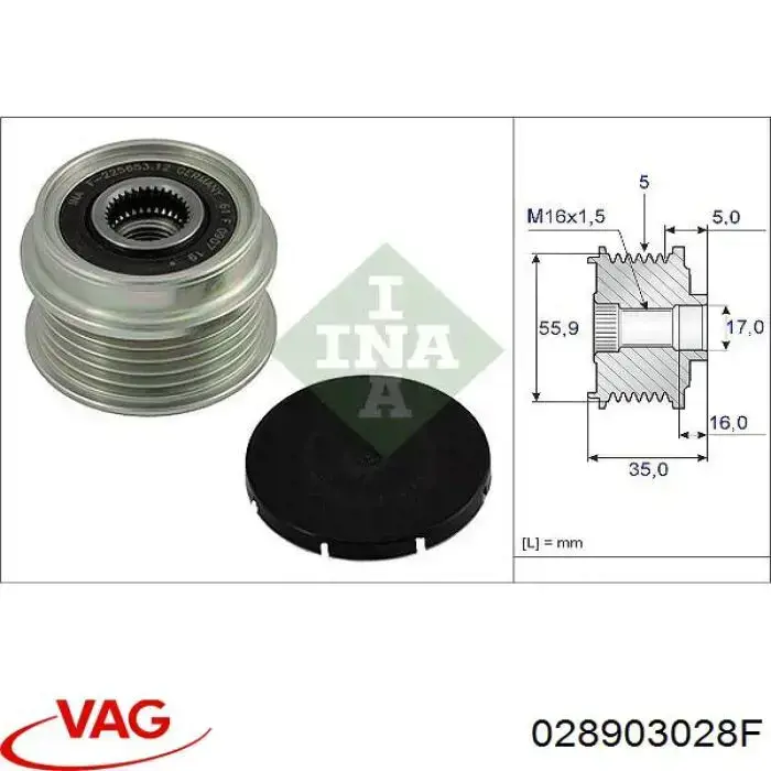 Do koszyka 028903028F VAG Alternator