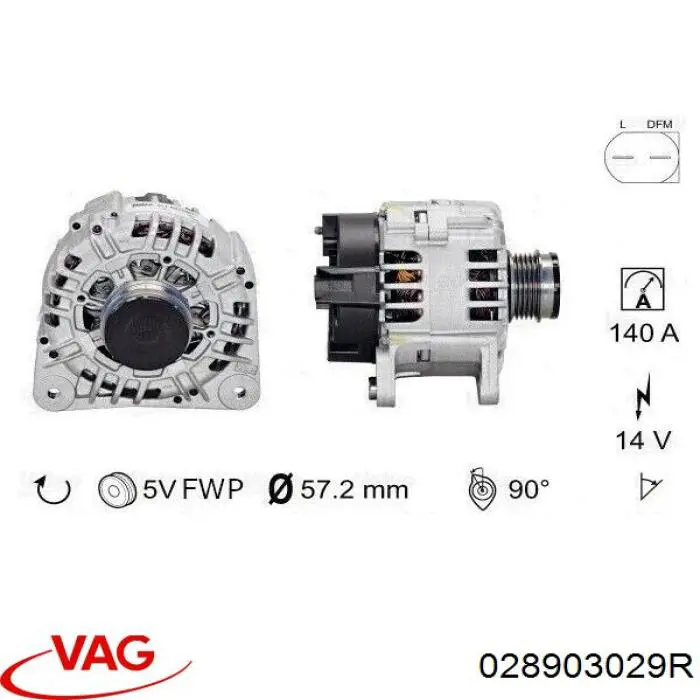 Do koszyka 028903029R VAG Alternator