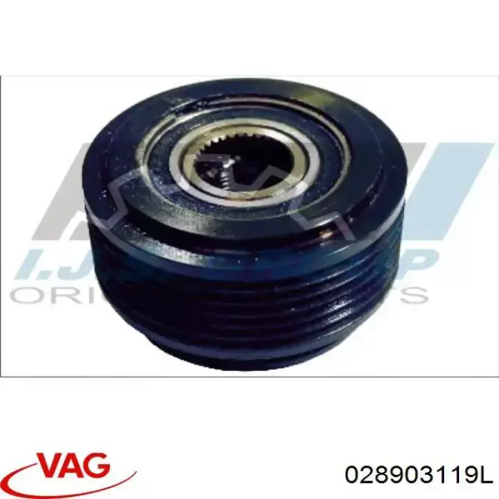 Koło pasowe alternatora VAG 028903119L cena, od 15,32 USD