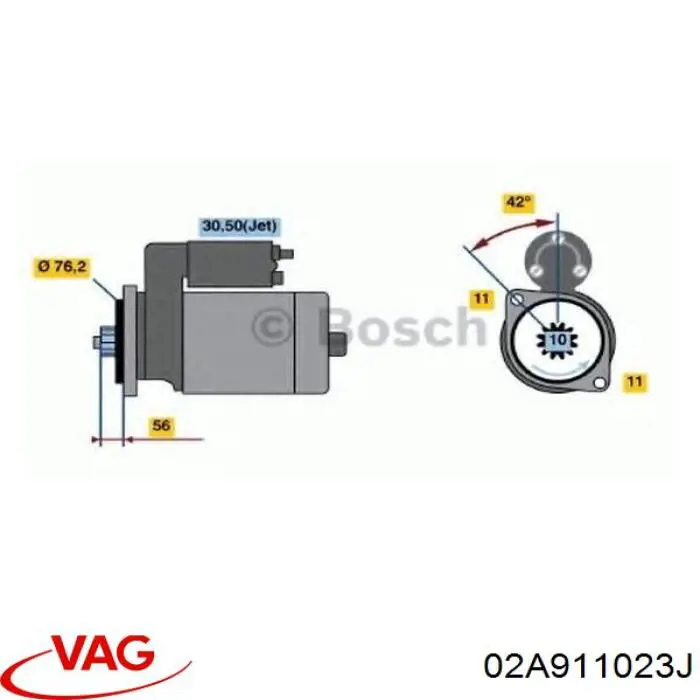 Rozrusznik 02A911023J VAG
