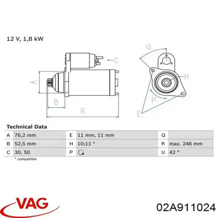 Do koszyka 02A911024 VAG Rozrusznik