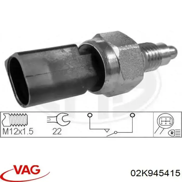 Do koszyka 02K945415 VAG Czujnik włączania światła cofania