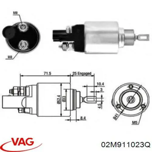 Rozrusznik VAG 02M911023Q cena, od 155,62 USD