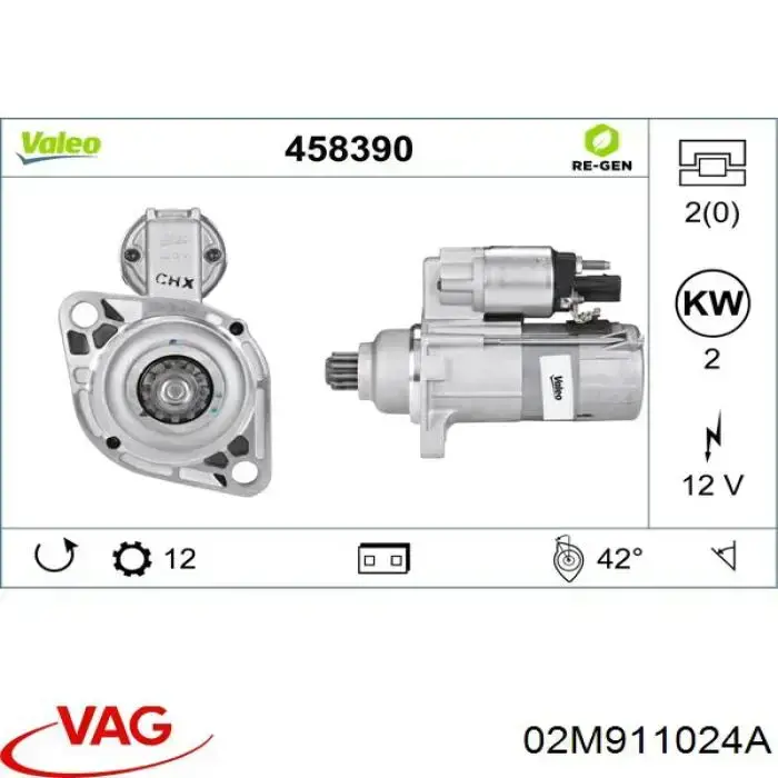 Do koszyka 02M911024A VAG Rozrusznik