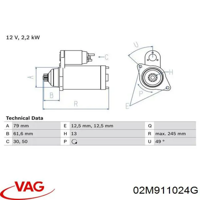 Rozrusznik VAG 02M911024G