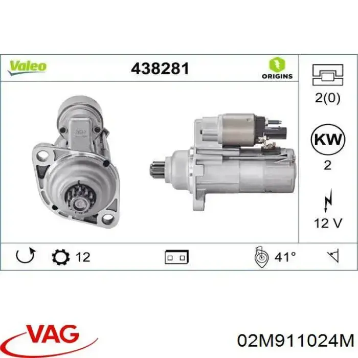Rozrusznik 02M911024M VAG