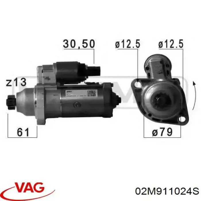 Rozrusznik VAG 02M911024S cena, od 94,01 USD