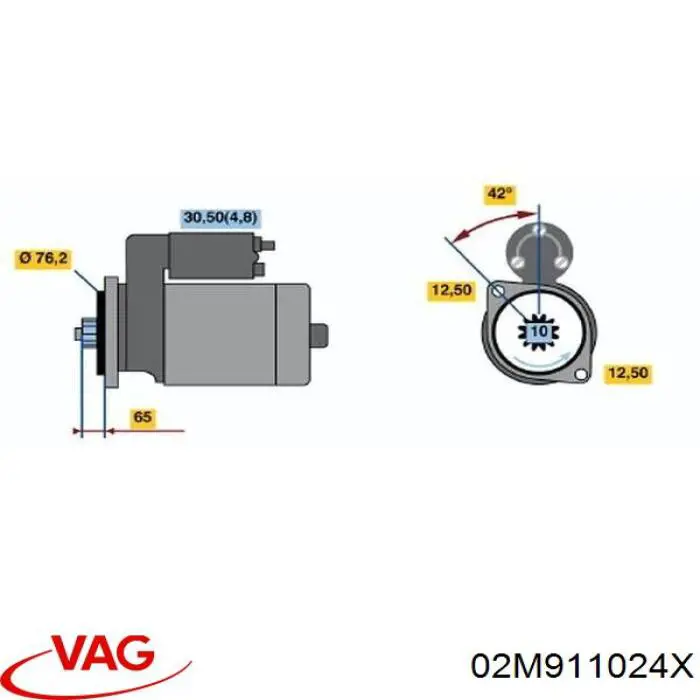 Rozrusznik 02M911024X VAG