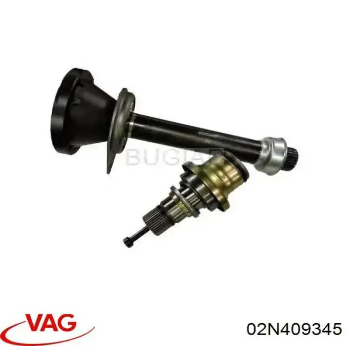 Do koszyka 02N409345 VAG Wał napędowy półosi pośredni