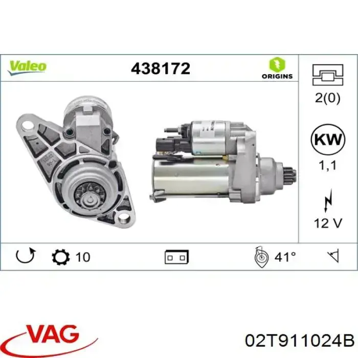 02T911024B VAG Rozrusznik