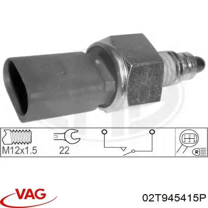 Czujnik włączania światła cofania 02T945415P VAG