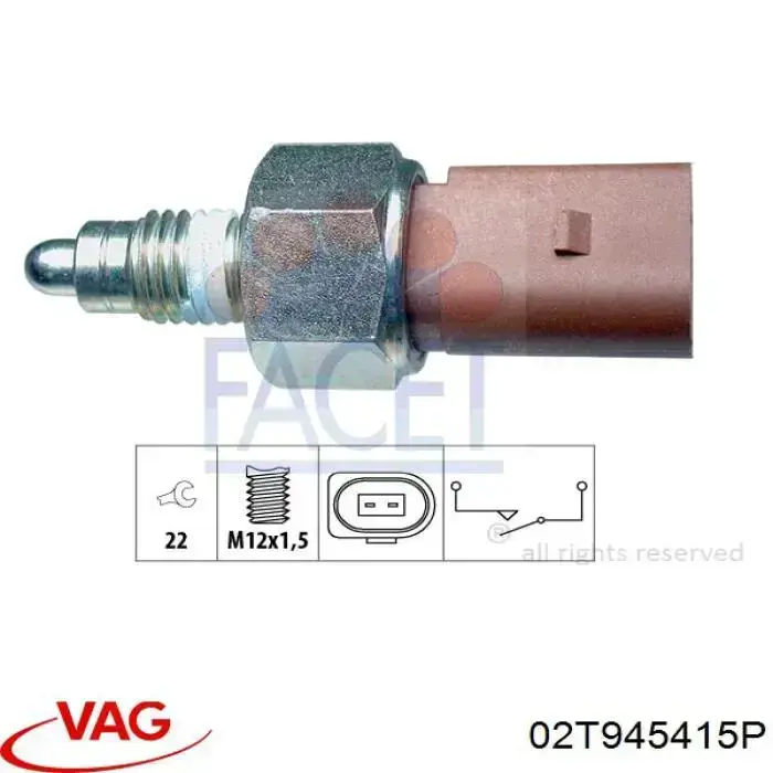 Do koszyka 02T945415P VAG Czujnik włączania światła cofania