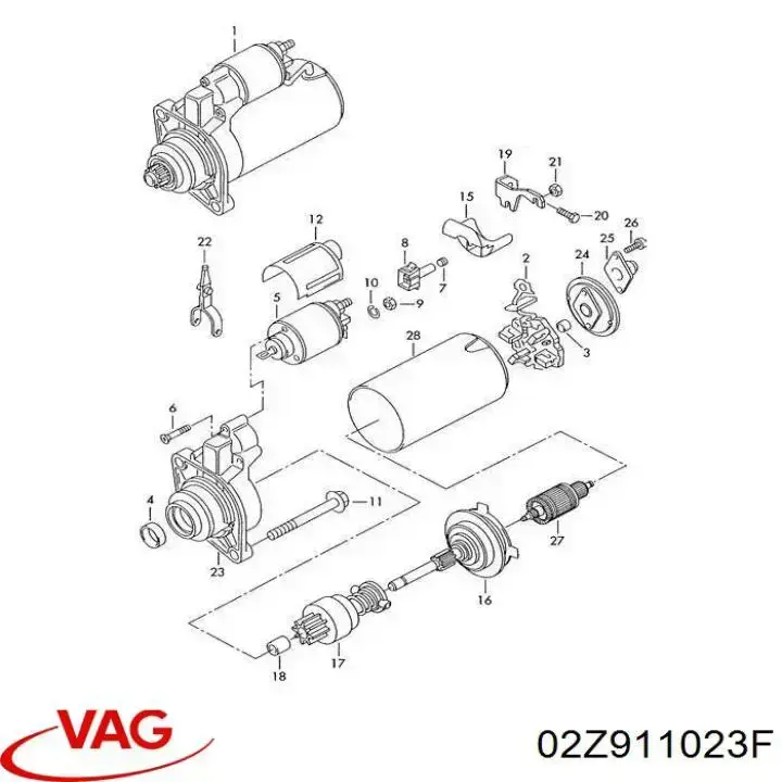 02Z911023F VAG Rozrusznik
