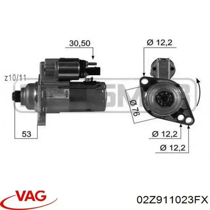 Rozrusznik VAG 02Z911023FX cena, od 59,65 USD