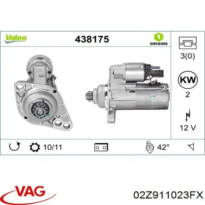 Rozrusznik 02Z911023FX VAG