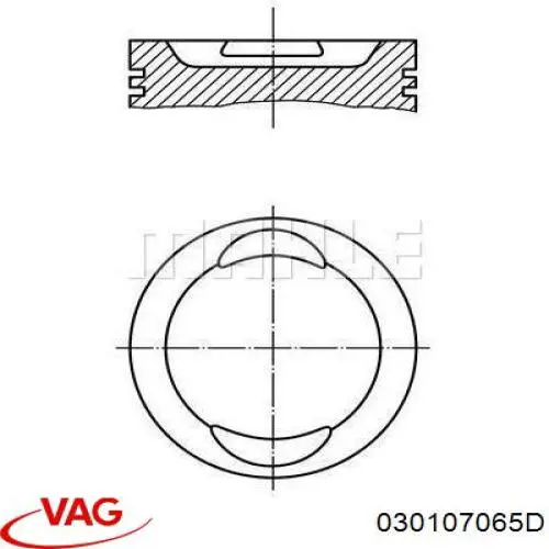 Tłok, komplet do jednego cylindru, STD do Volkswagen Polo II 86C