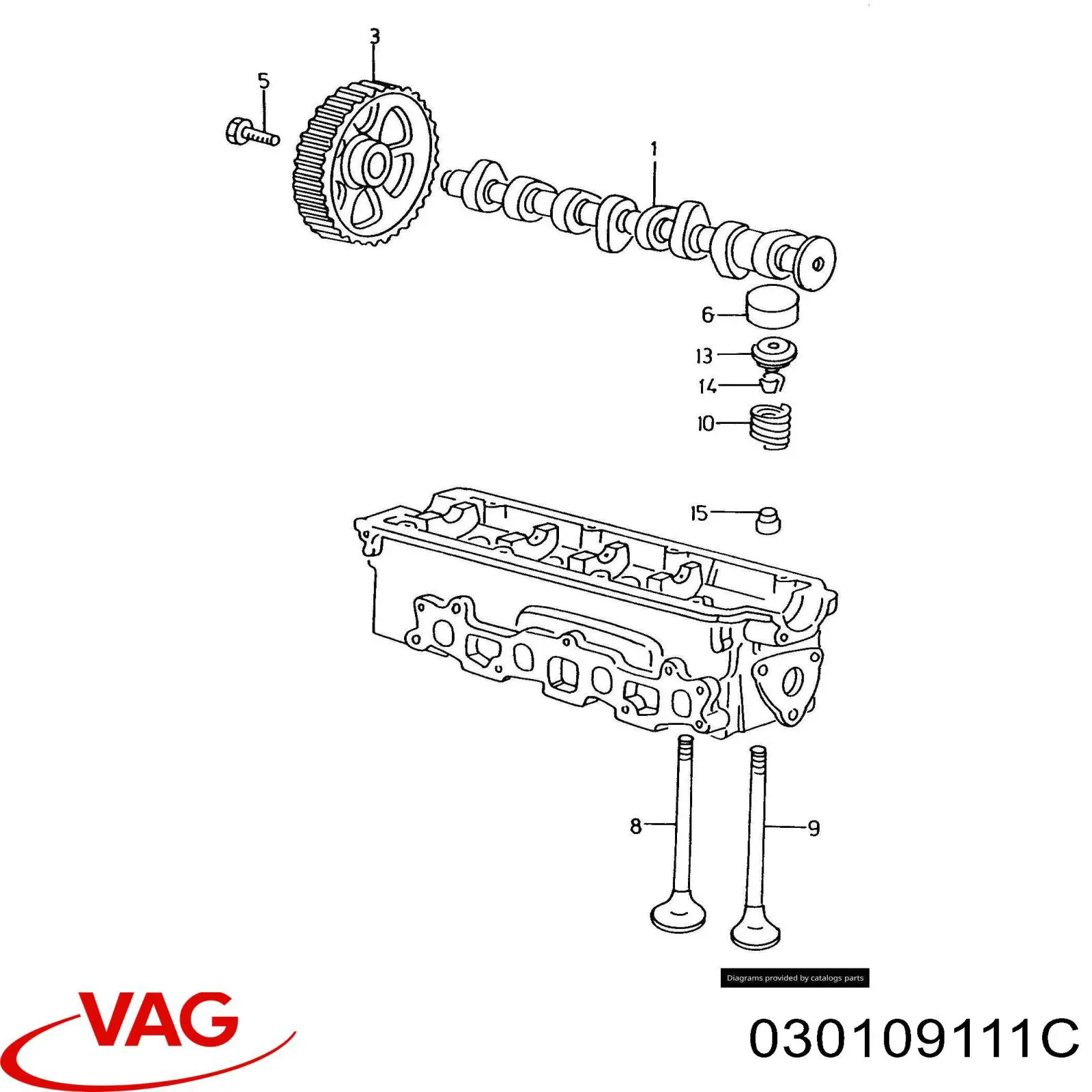 Koło zębatewalcowe wałka rozrządu silnika Volkswagen Lupo hatchback (6X, 6E) (1998 - 2005) cena, od 64,60 USD