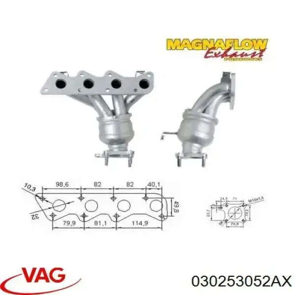 Do koszyka 030253052AX VAG Konwerter-katalizator