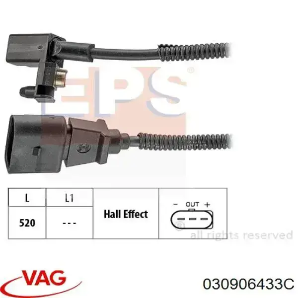 Do koszyka 030906433C VAG Czujnik położenia wału korbowego