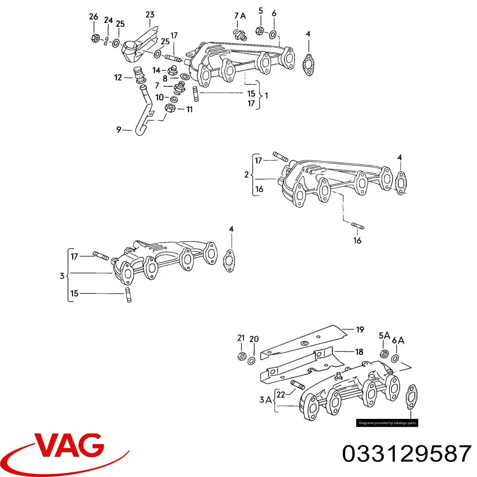 Kolektor wydechowy do Volkswagen Transporter T3 25, 253, 255