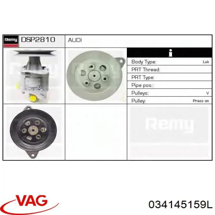 034145159L VAG Pompa wspomagania hydraulicznego kierownicy